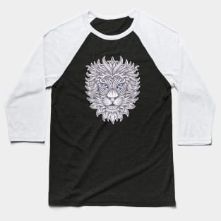 Lion face with floral ornament decoration Baseball T-Shirt